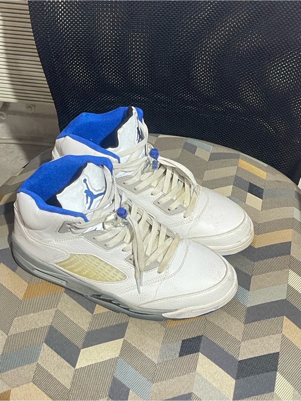 Blue/White Air Jordan 5